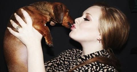 Adele and her dachshund