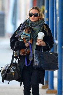 Ashley_Olsen an her dachshund