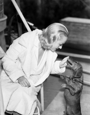 Carole-Lombard and her dachshund