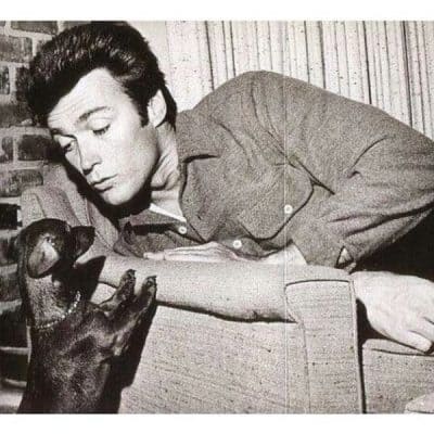 Clint Eastwood and his dachshund