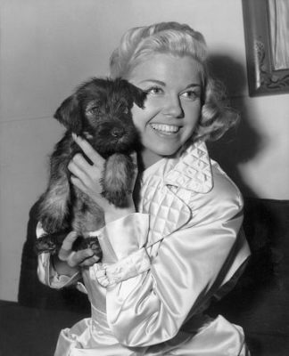Doris-Day and her dachshund