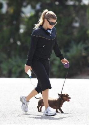 Fergie and her dachshund