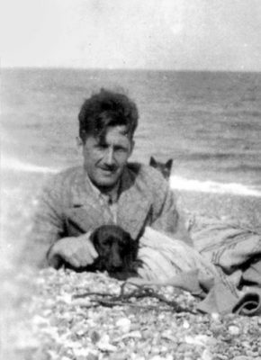 George-Orwell and his dachshund