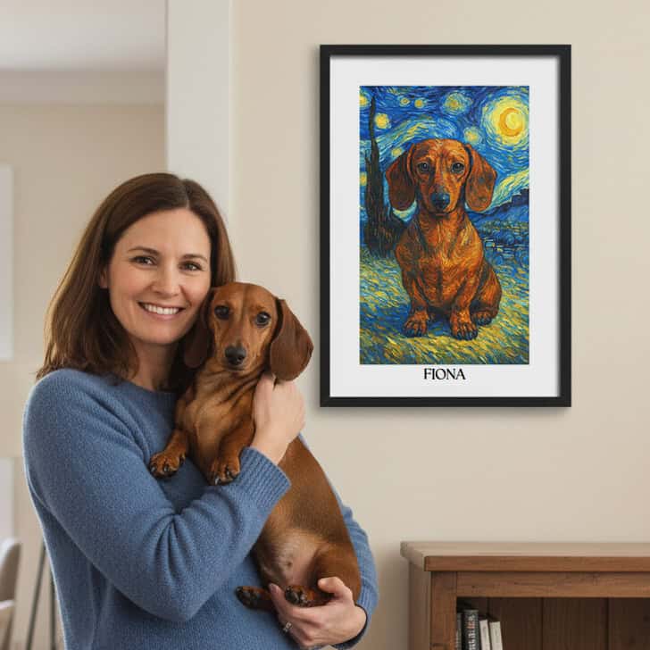 Best Gift for Dachshund Lovers Custom Pet Portrait